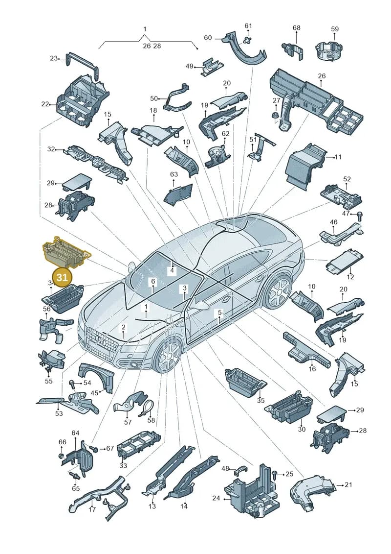 4H0971845AD — Audi A6 Avant (2012-2018) diagram 711971800, position 31