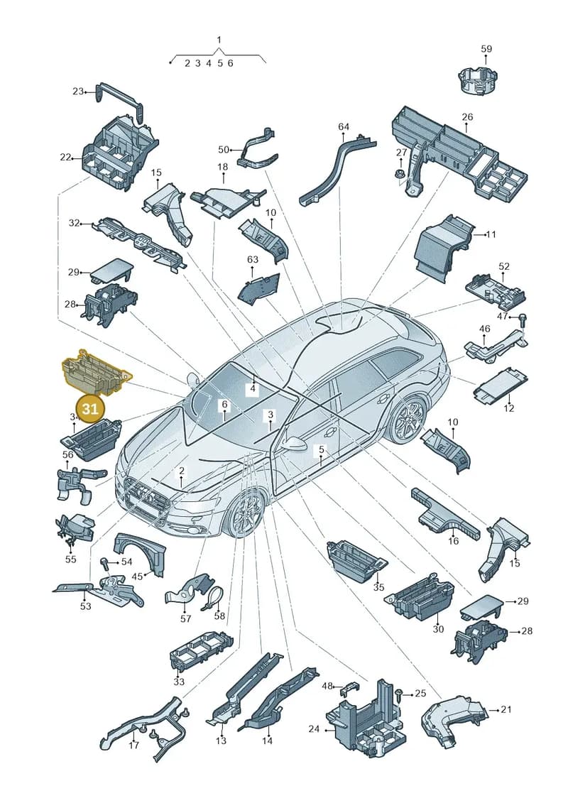 4H0971845AD — Audi RS6 Avant (2013-2018) diagram 758971800, position 31