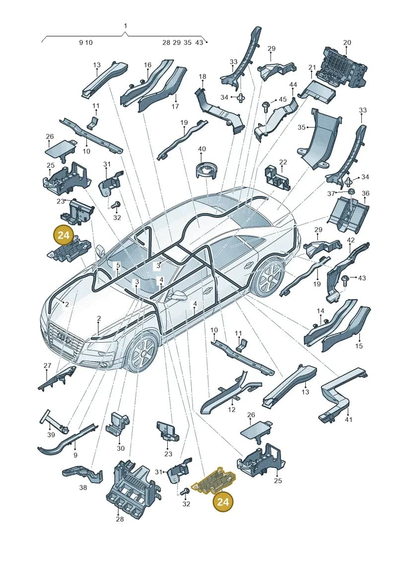 4H0971845AD — Audi A8 (2013-2018) diagram 771971800, position 24
