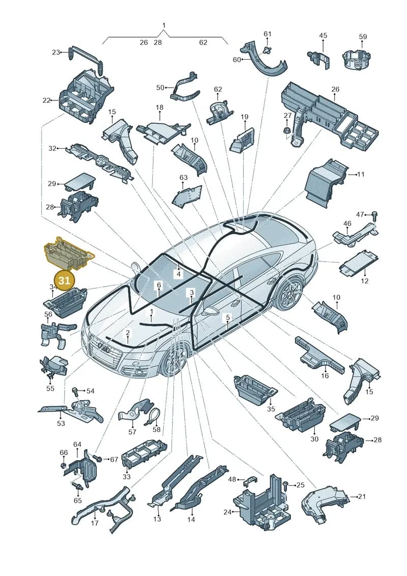 4H0971845AD — Audi A6 (2014-2018) diagram 798971800, position 31