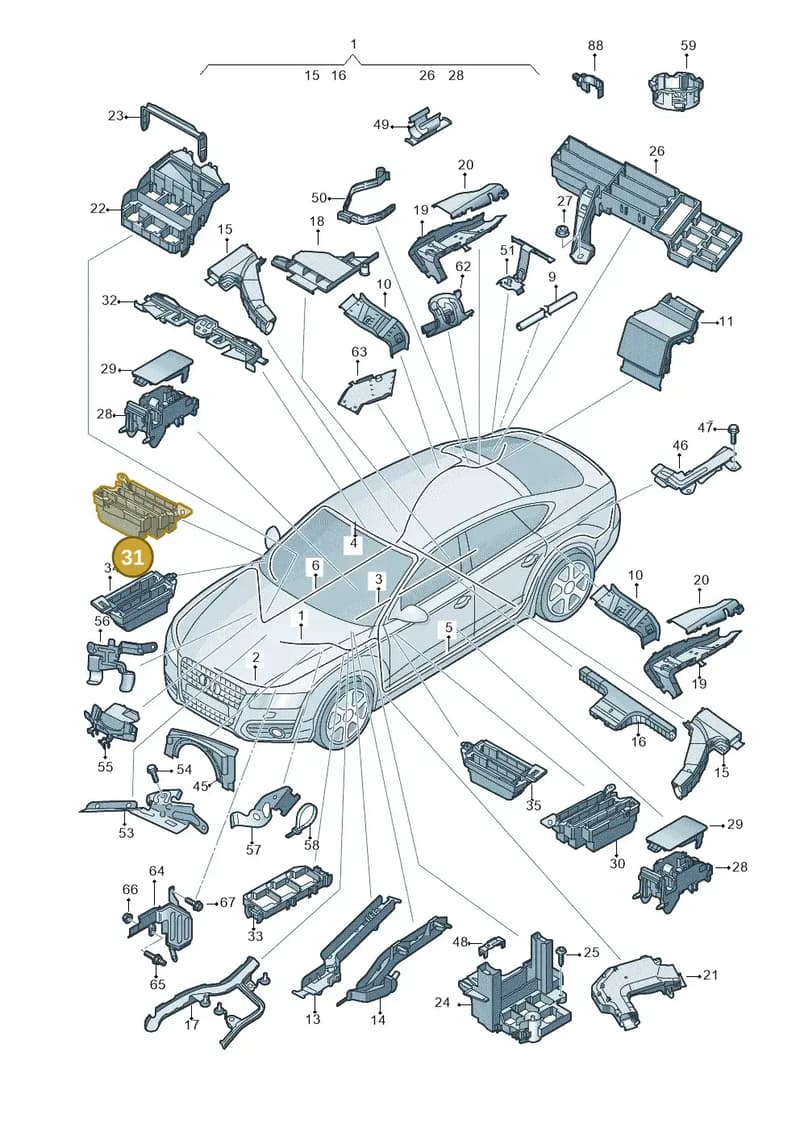 4H0971845AD — Audi A7 Sportback (2014-2018) diagram 788971800, position 31