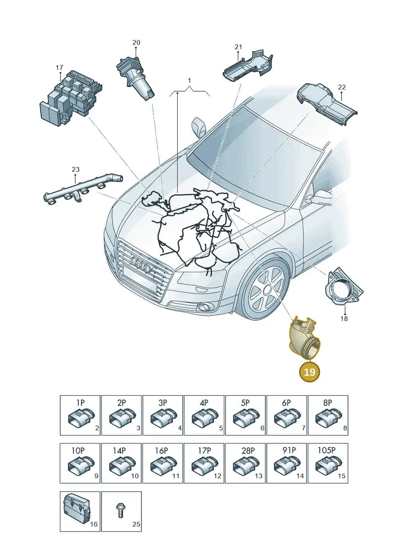 4H0971871AC — Audi A8 (2013-2018) diagram 771971100, position 19