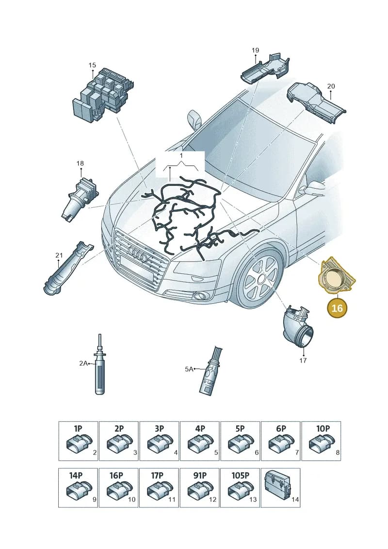 4H0971871AH — Audi A8 (2013-2018) diagram 771971300, position 16
