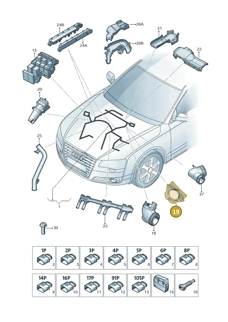 4H0971871AH — Audi A8 (2013-2018) diagram 771971600, position 19