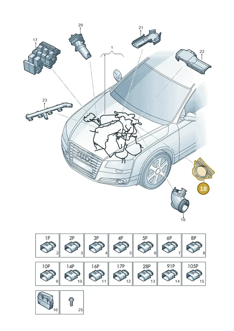 4H0971871AH — Audi A8 (2013-2018) diagram 771971100, position 18