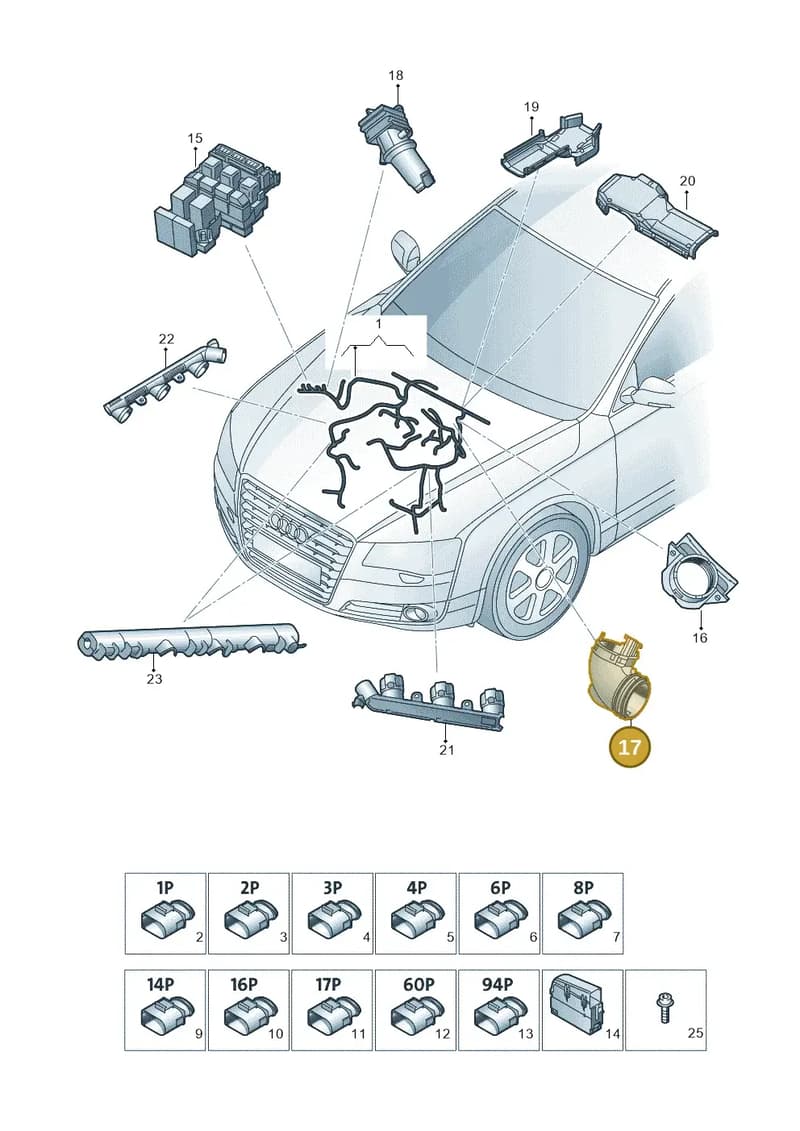 4H0971871M — Audi A8 (2013-2018) diagram 771971150, position 17