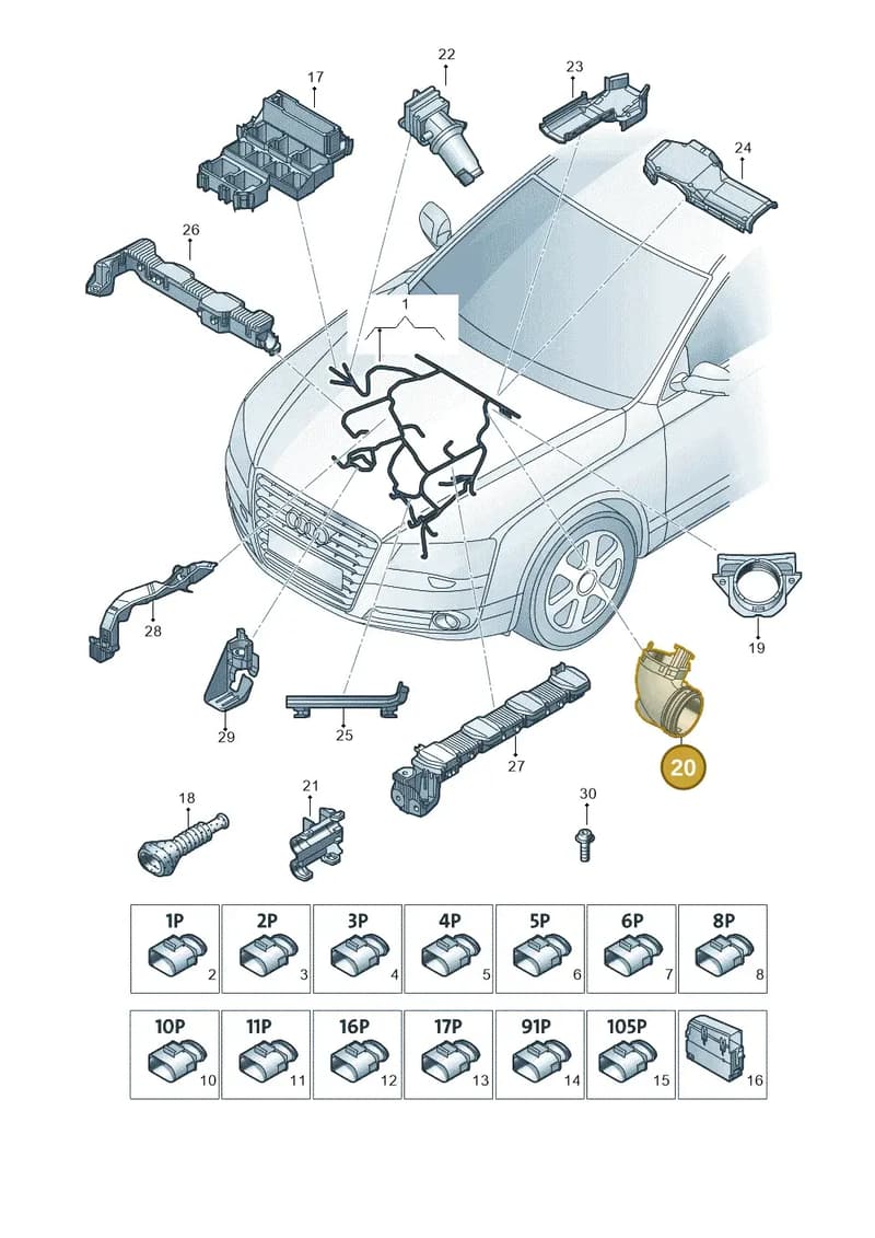 4H0971871M — Audi A8 (2013-2018) diagram 771971400, position 20