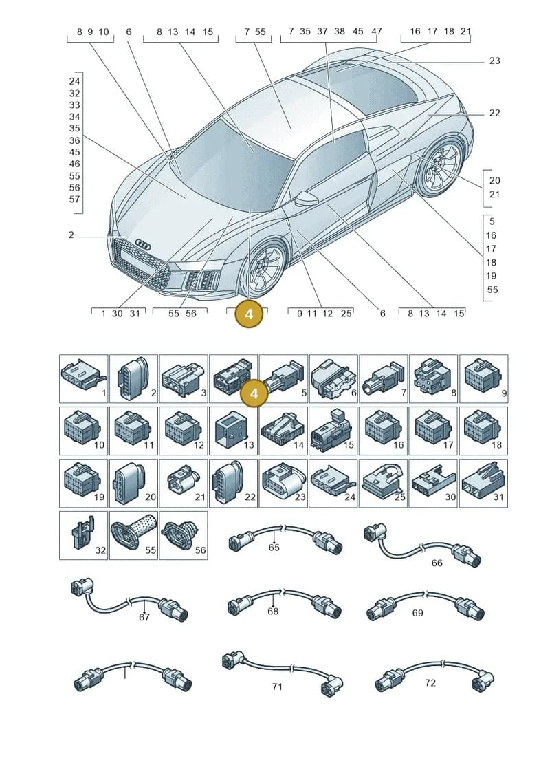 4H0972775B — Audi R8 Spyder (2015-2024) diagram 872971790, position 4