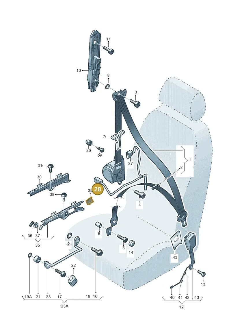 4H0972775 — Audi A3 Sportback (2016-2020) diagram 745857600, position 28