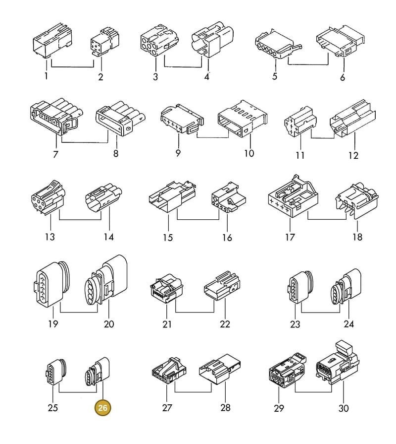 4H0973805A — Audi 1J0 platform diagram 198970800, position 26