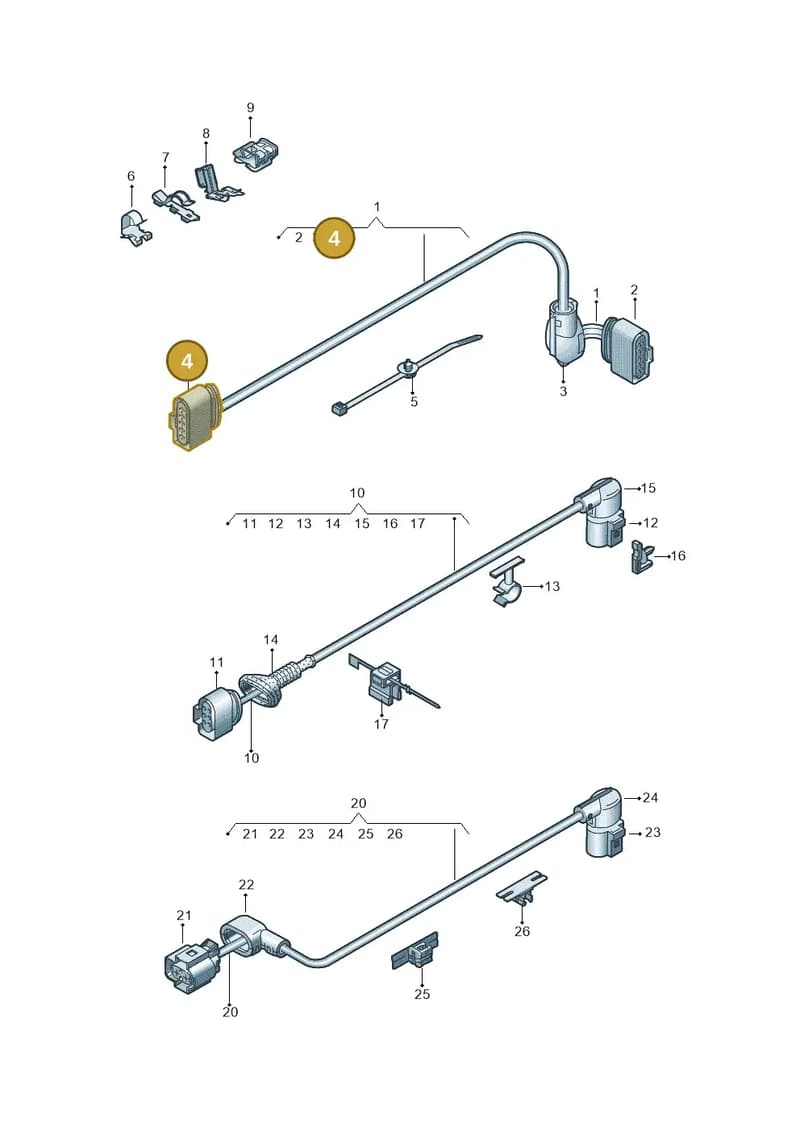 4H0973805A — Audi A3 Sportback (2016-2020) diagram 890972550, position 4