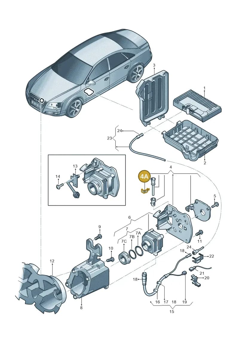 4H0980562 — Audi A8L qu. 3.0 TDI (2009-2014) diagram 696907410, position 4A