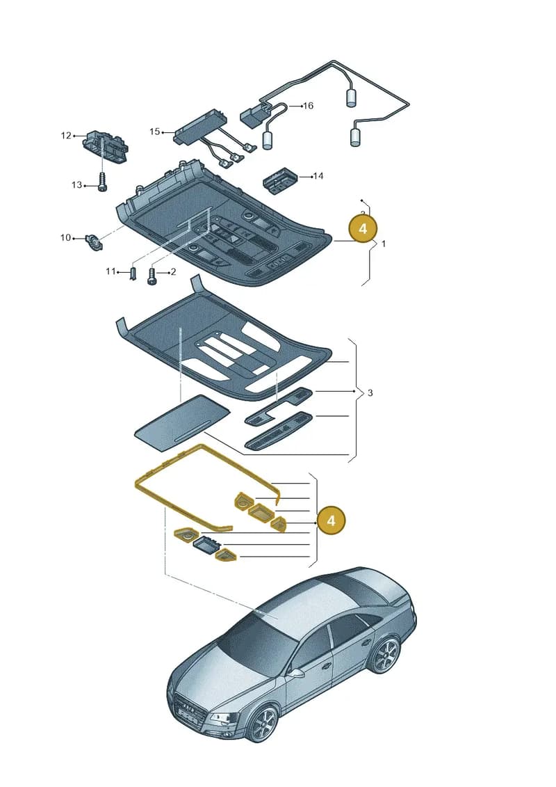 4H0998143 — Audi A8L qu. 3.0 TDI (2009-2014) diagram 696947000, position 4
