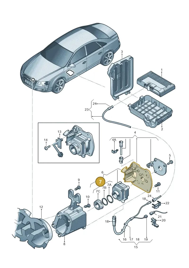 4H0998552 — Audi A8L qu. 3.0 TDI (2009-2014) diagram 696907410, position 7