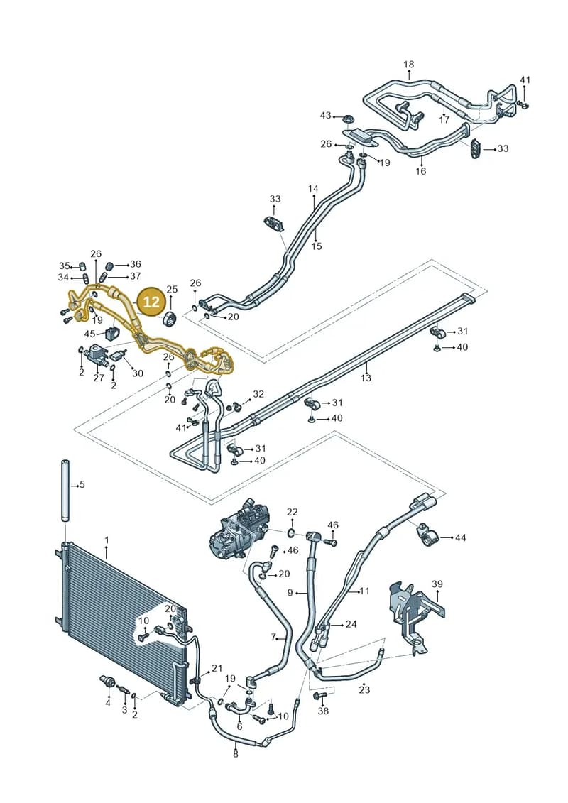 4H1260713AB — Audi A8 (2013-2018) diagram 696260500, position 12