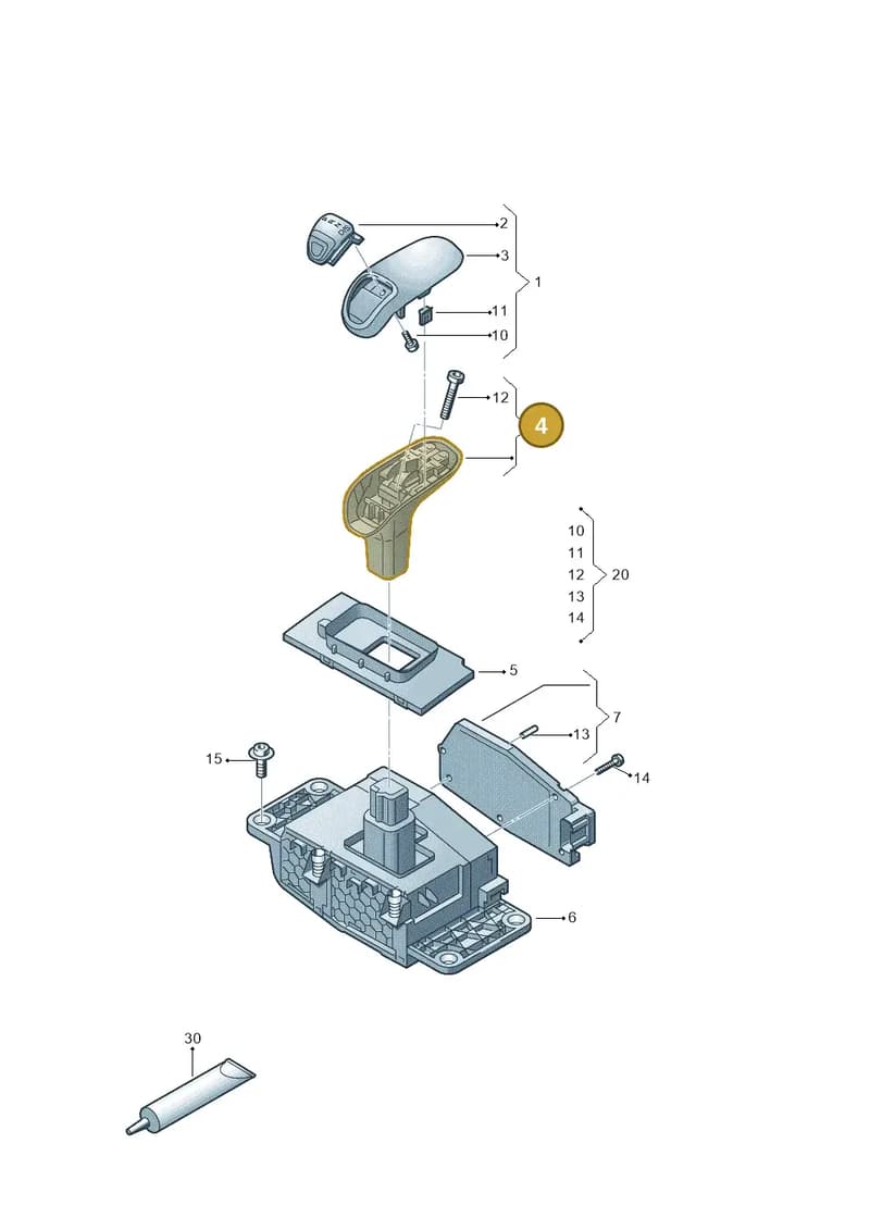 4H1713140AV58 — Audi A8 (2013-2018) diagram 696713100, position 4