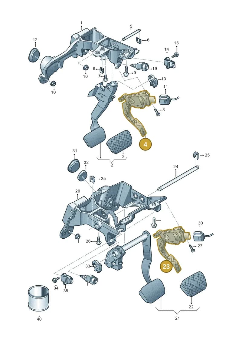 4H1723523 — Audi A6 2.0 tdi (2010-2015) diagram 696723250, position 4+23
