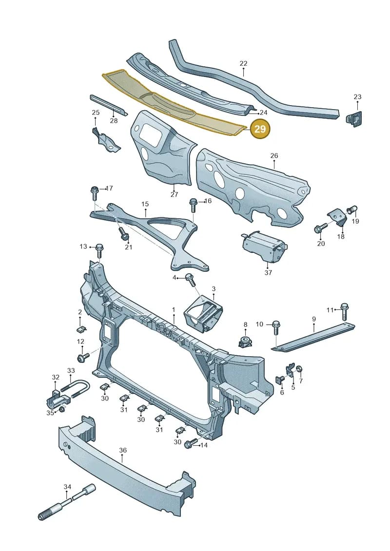 4H1805541D — Audi A8 (2013-2018) diagram 696805000, position 29