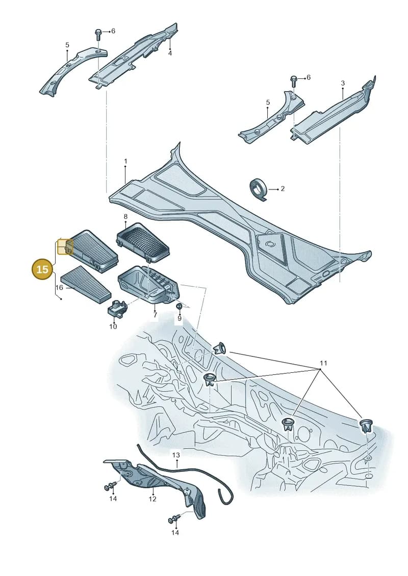 4H1819343A — Audi A8 (2013-2018) diagram 771819000, position 15