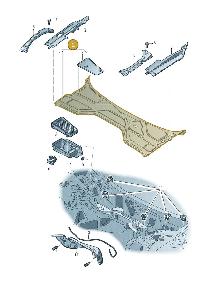 4H1819403E9B9 — Audi A8L qu. 3.0 TDI (2009-2014) diagram 696819000, position 1