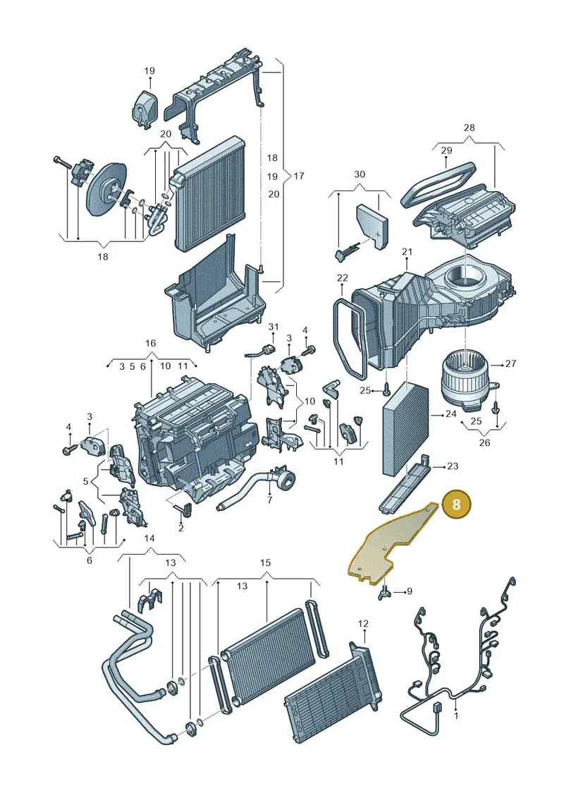 4H1819593 — Audi A8 (2013-2018) diagram 696820200, position 8