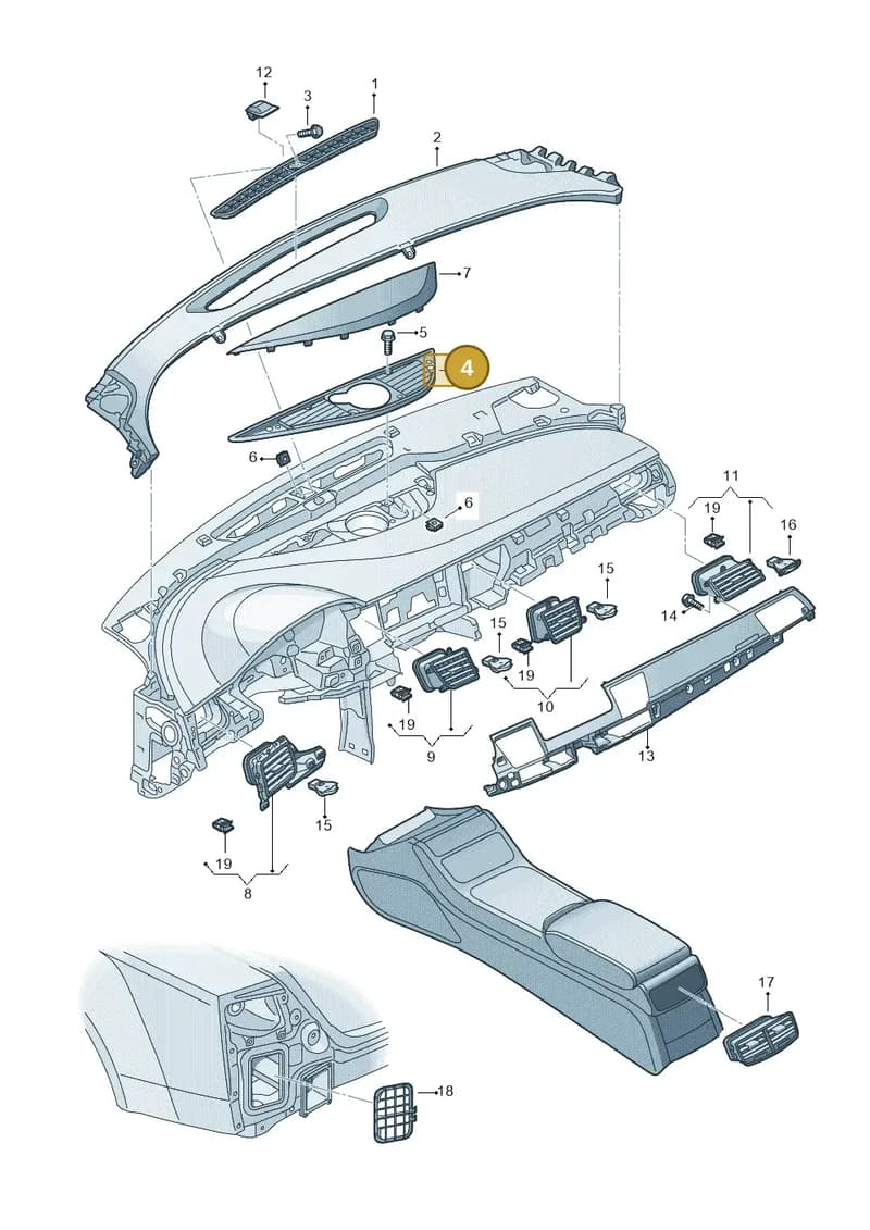 4H1819923ADQ7 — Audi A8 (2013-2018) diagram 771819100, position 4