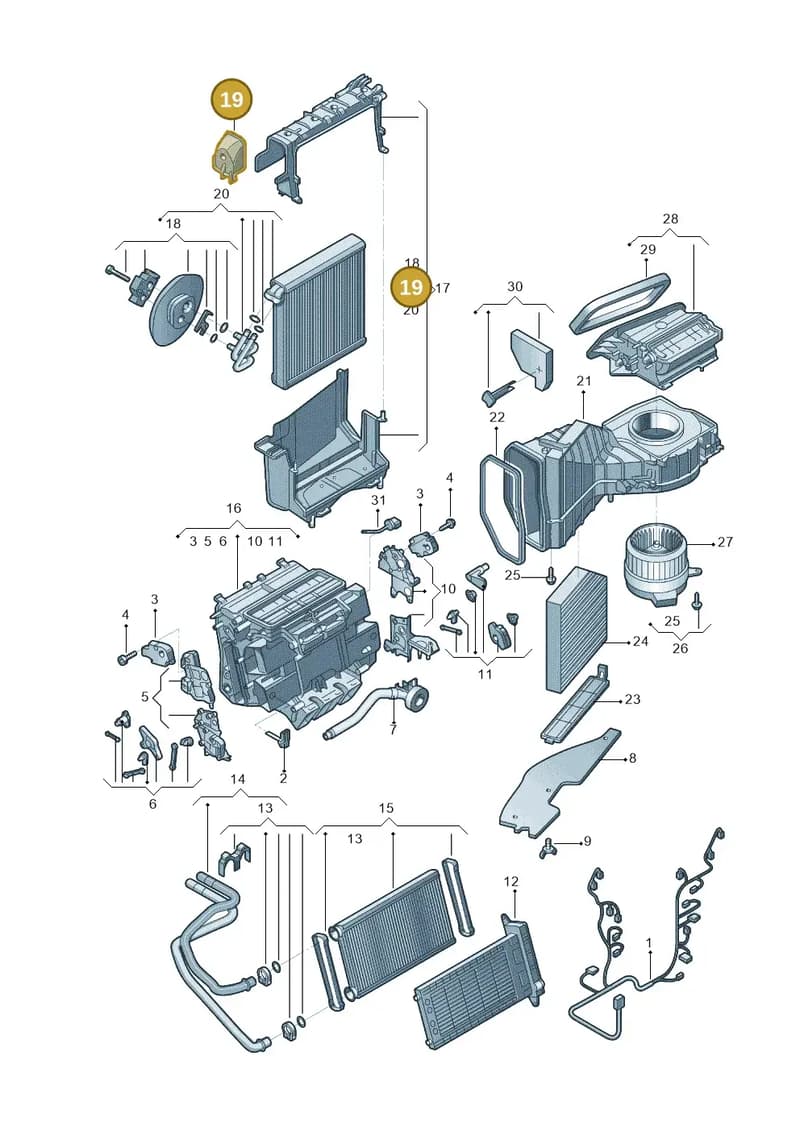 4H1820231 — Audi A6 1.8 (2015-2019) diagram 887820020, position 19