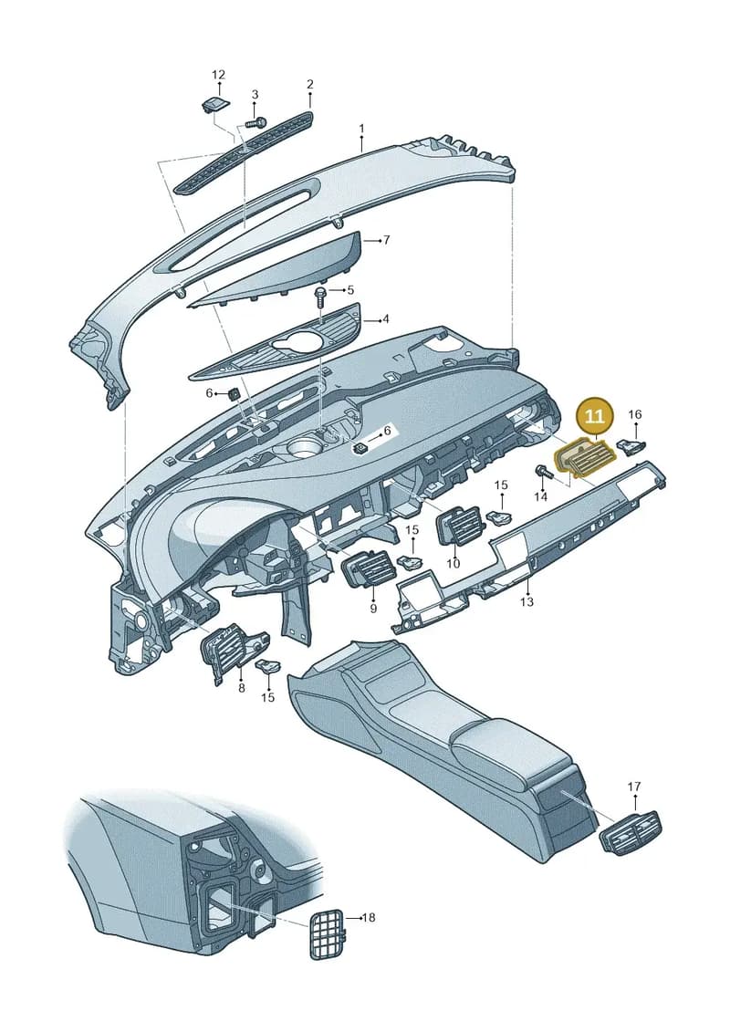 4H1820902CWVF — Audi A8L qu. 3.0 TDI (2009-2014) diagram 696819100, position 11
