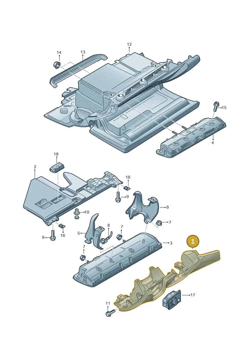 4H1880301DA4 — Audi A8L qu. 3.0 TDI (2009-2014) diagram 696880300, position 1