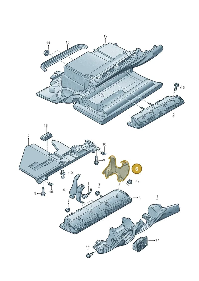 4H1880482A — Audi A8L qu. 3.0 TDI (2009-2014) diagram 696880300, position 6