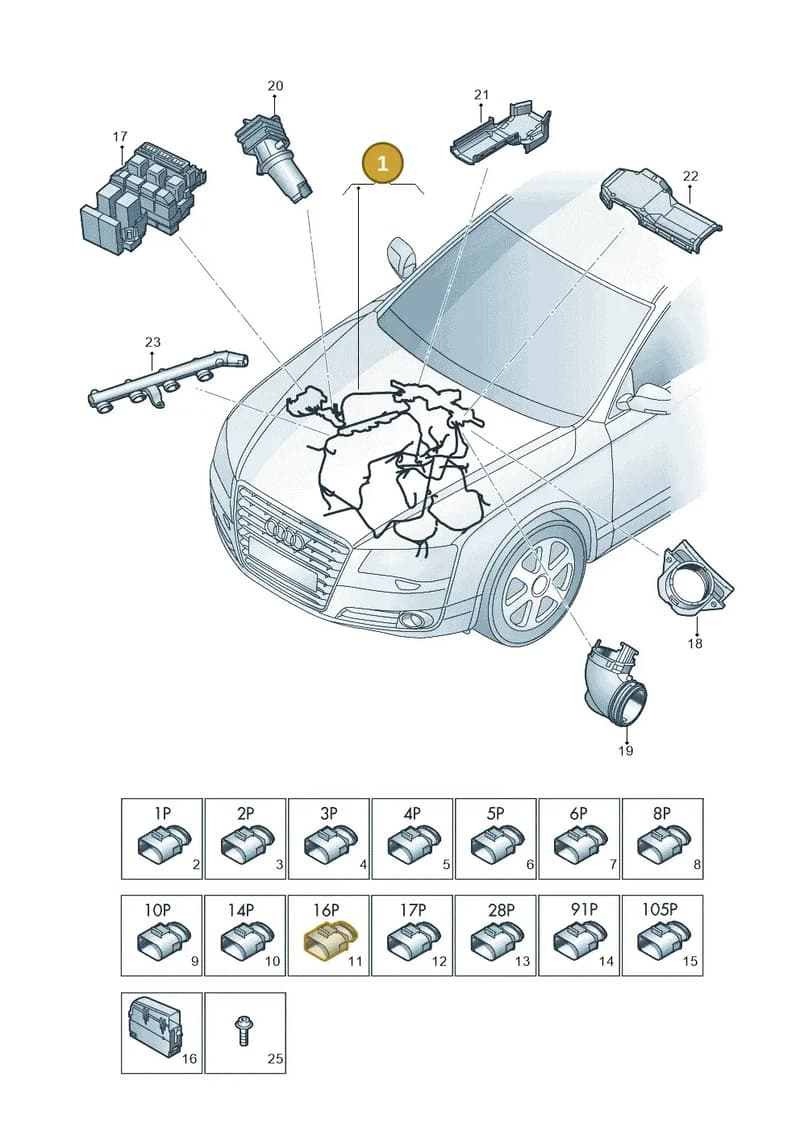 4H1971713DB — Audi A8 (2013-2018) diagram 771971100, position 1