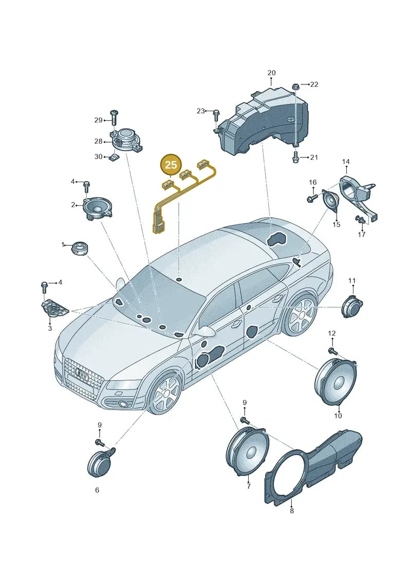4H2035712 — Audi A7 Sportback (2014-2018) diagram 788035350, position 25