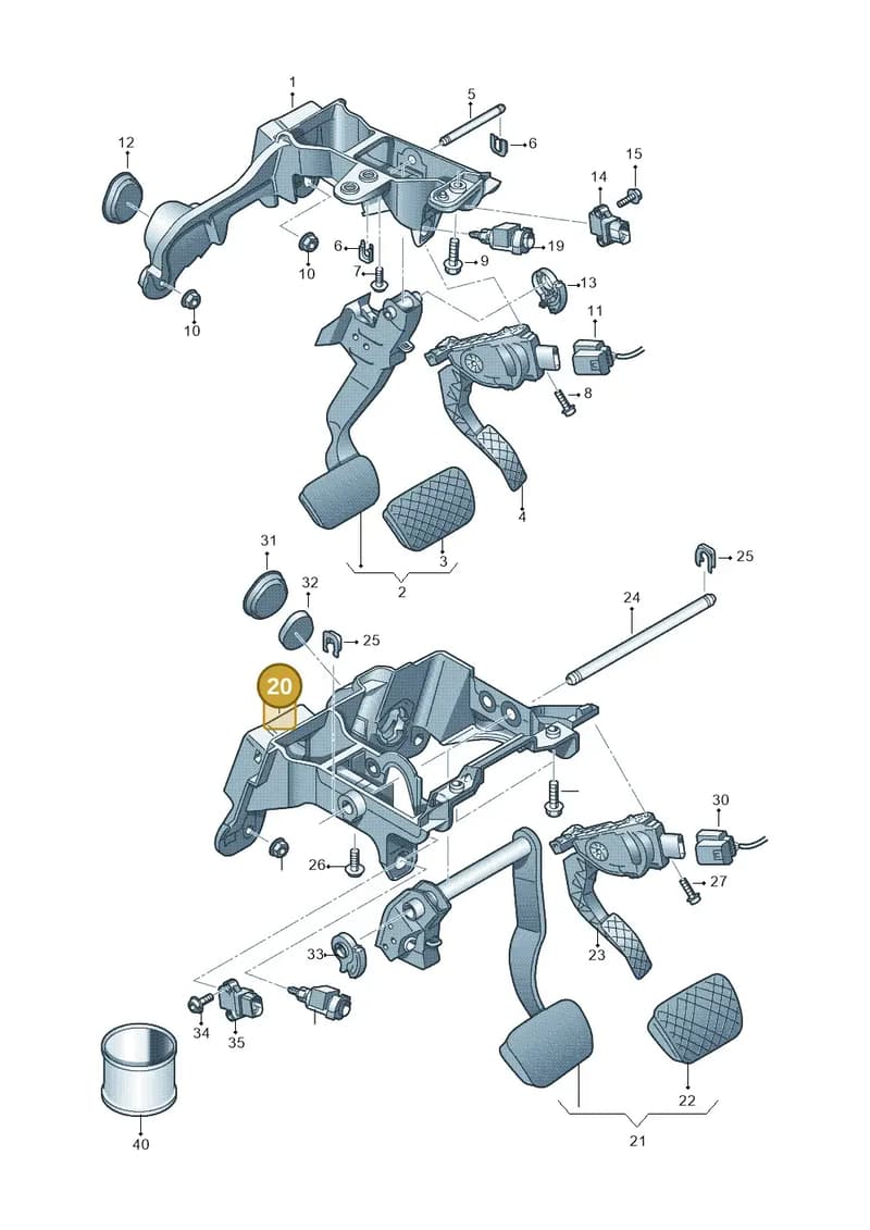 4H2723117A — Audi A8L qu. 3.0 TDI (2009-2014) diagram 696723250, position 20
