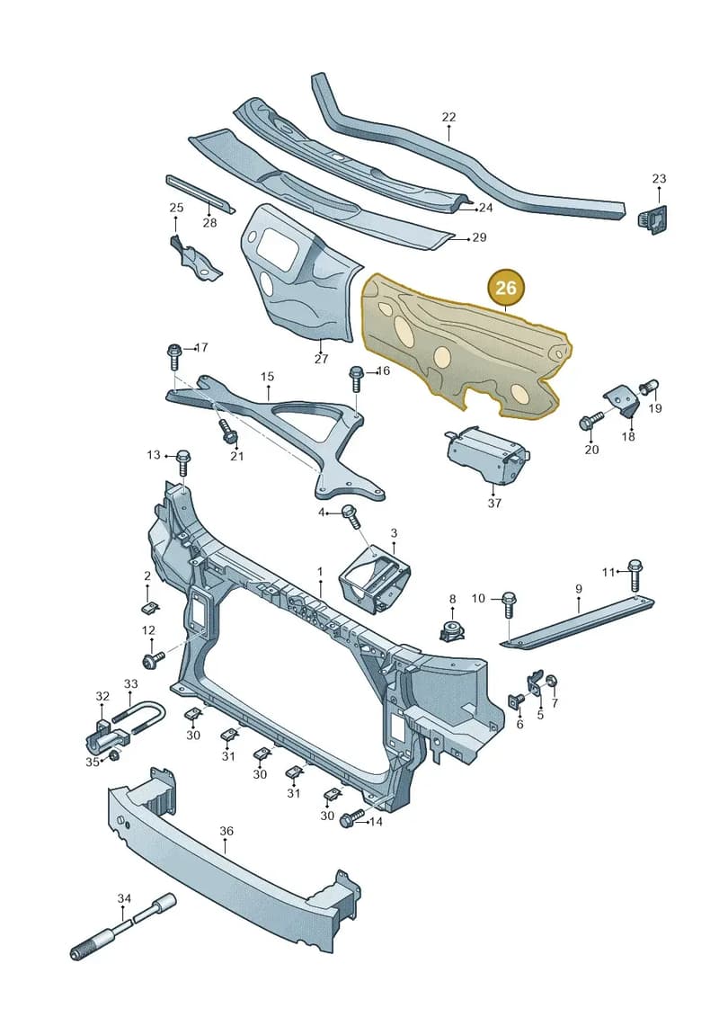 4H2805261TA — Audi A8 (2013-2018) diagram 696805000, position 26