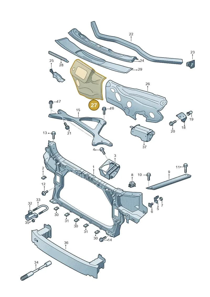 4H2805277TA — Audi A8 (2013-2018) diagram 696805000, position 27