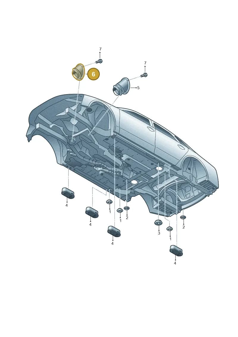 4H2805674D — Audi A8L qu. 3.0 TDI (2009-2014) diagram 696803550, position 6