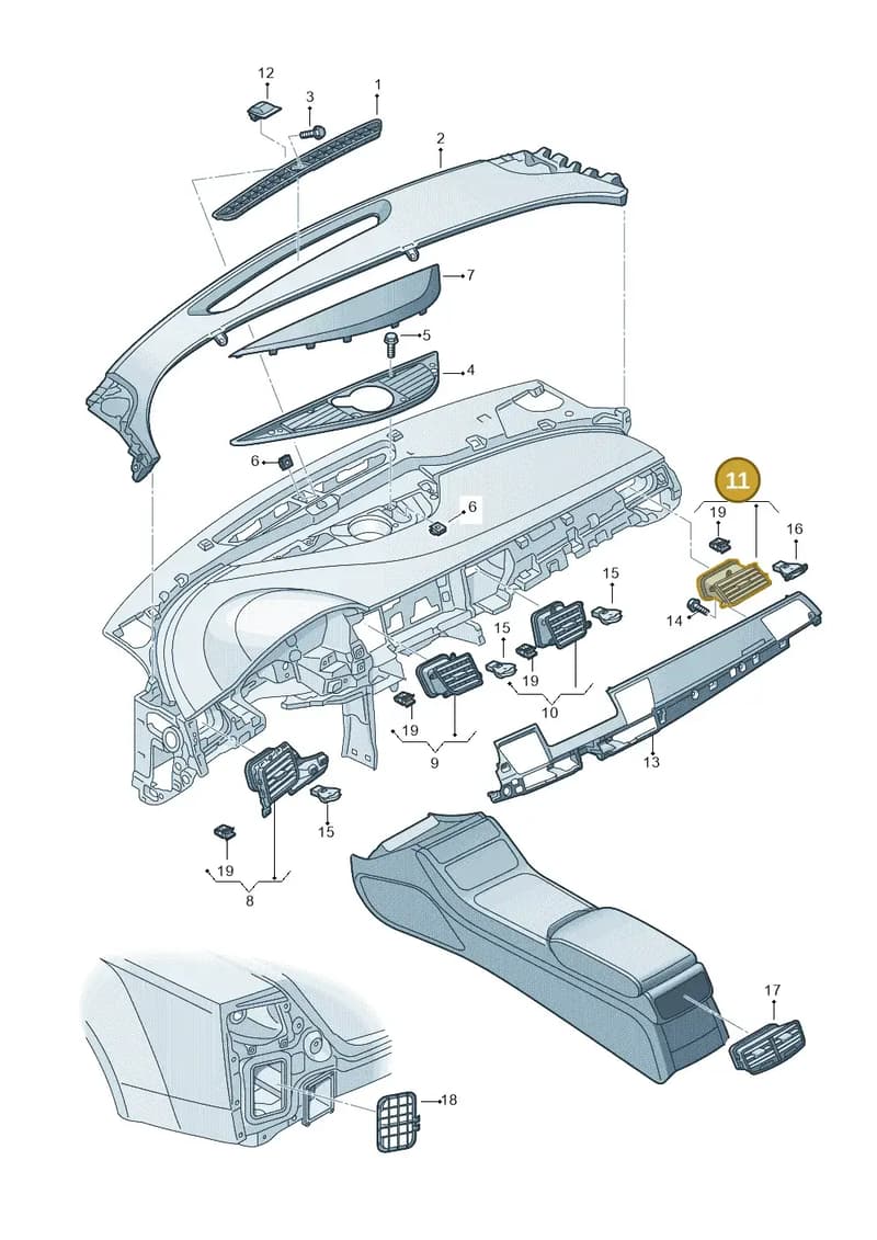 4H2820901BWVF — Audi A8 (2013-2018) diagram 771819100, position 11
