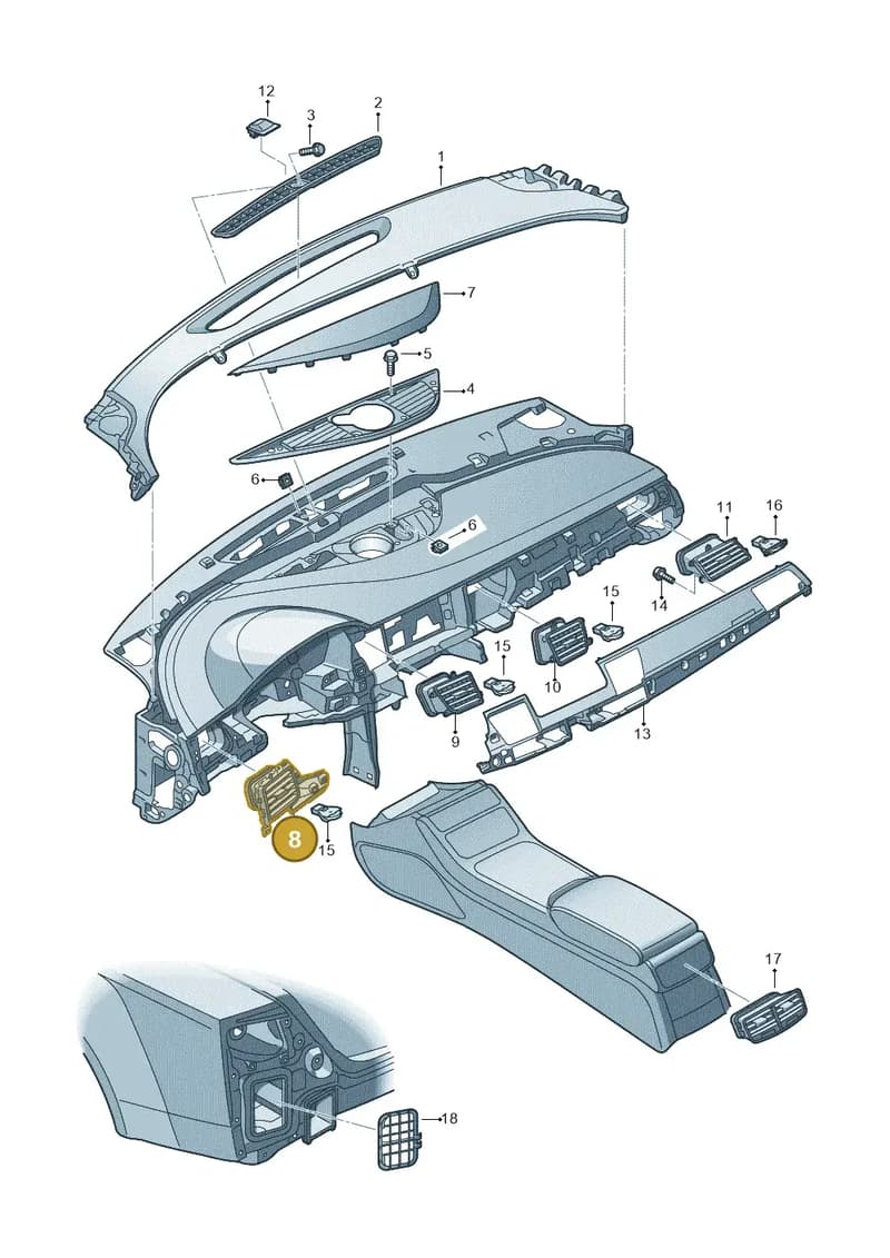 4H2820902BWVF — Audi A8L qu. 3.0 TDI (2009-2014) diagram 696819100, position 8