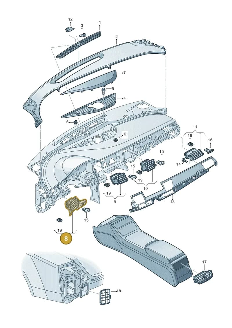 4H2820902BWVF — Audi A8 (2013-2018) diagram 771819100, position 8