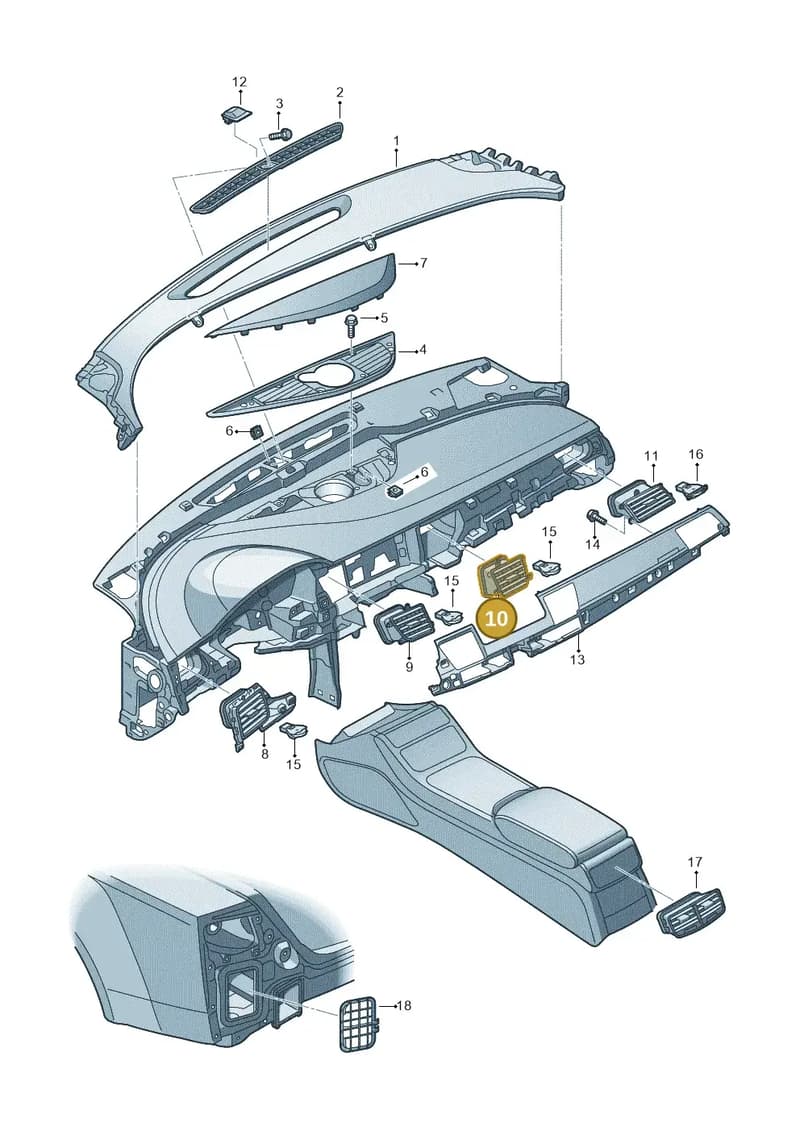 4H2820951DWVF — Audi A8L qu. 3.0 TDI (2009-2014) diagram 696819100, position 10