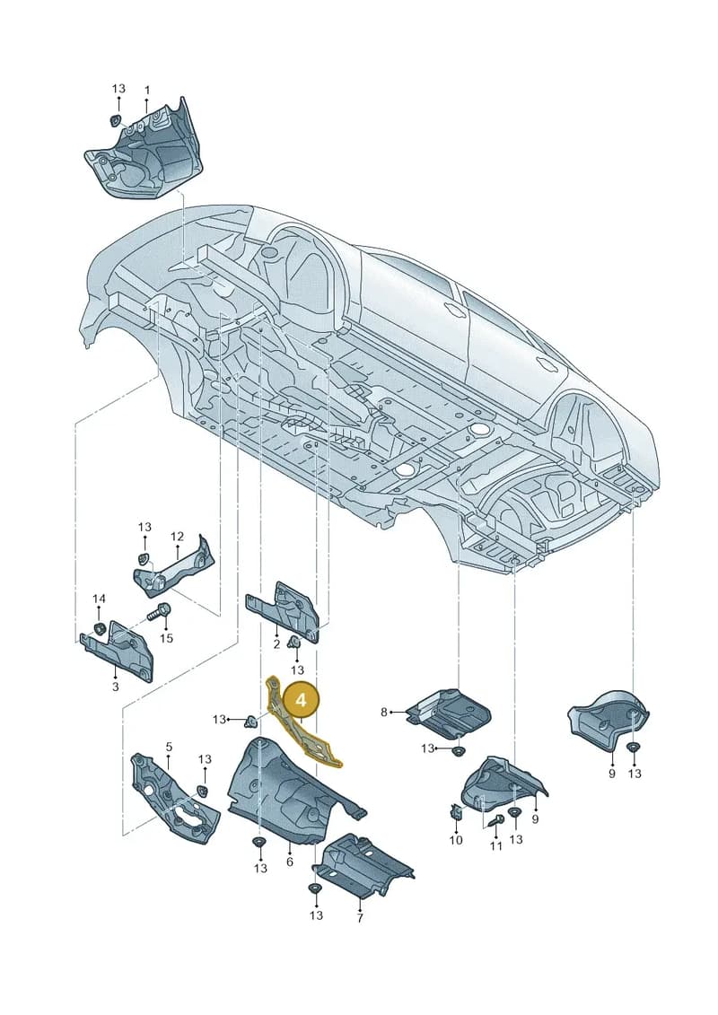 4H2825643C — Audi A8 (2013-2018) diagram 696825500, position 4