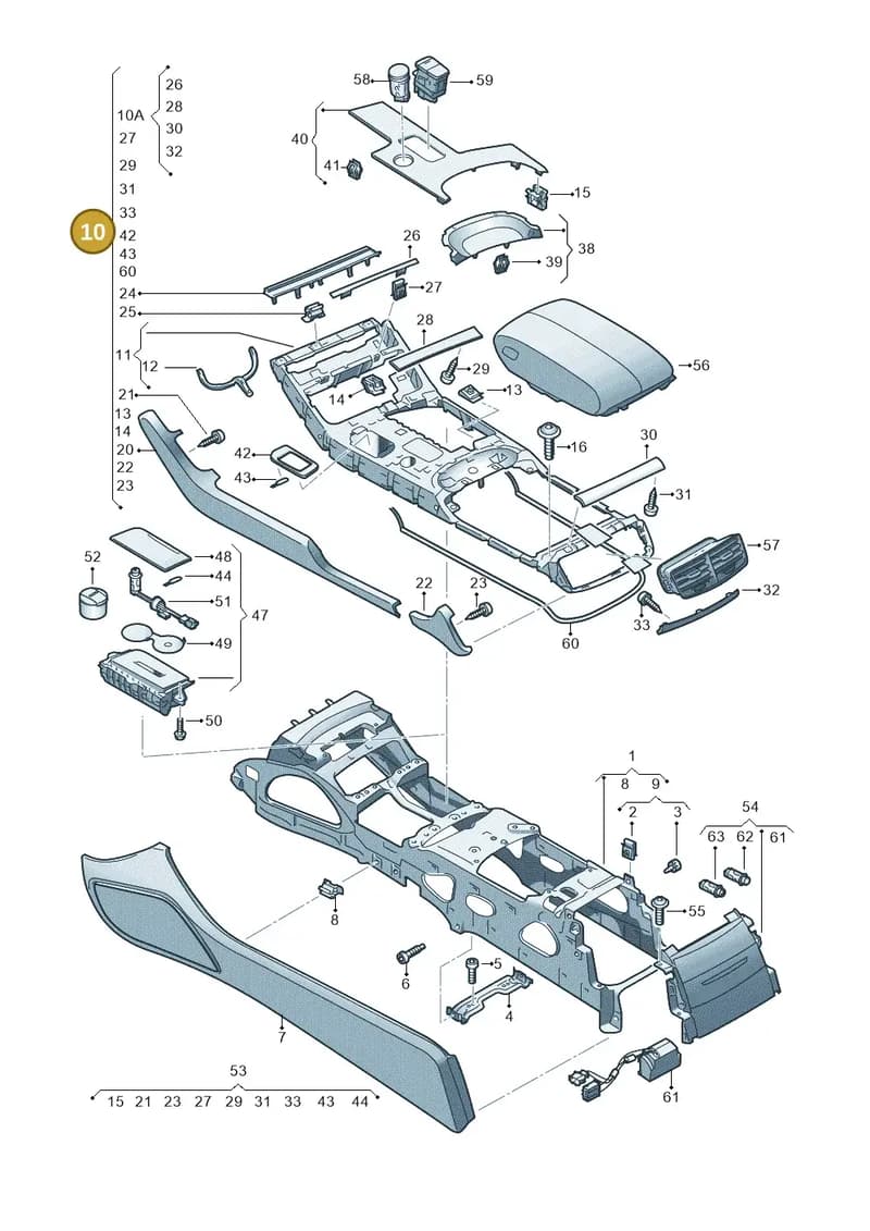 4H2863240HLE2 — Audi A8 (2013-2018) diagram 696863500, position 10