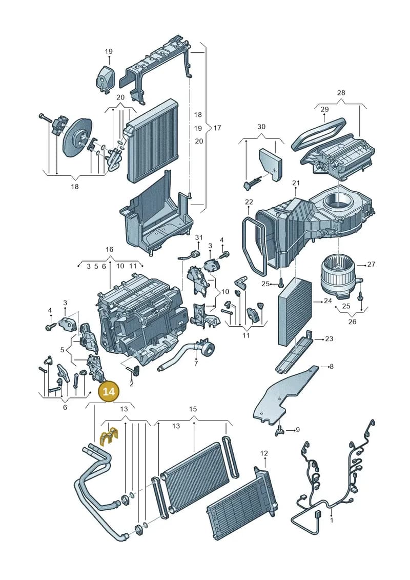 4H2898037 — Audi A7 Sportback (2014-2018) diagram 696820200, position 14