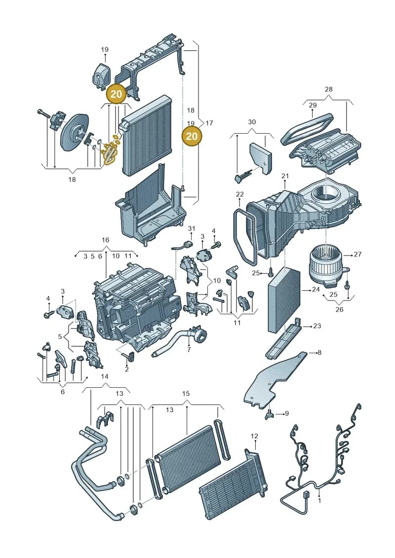 4H2898967 — Audi A7 Sportback (2014-2018) diagram 696820200, position 20