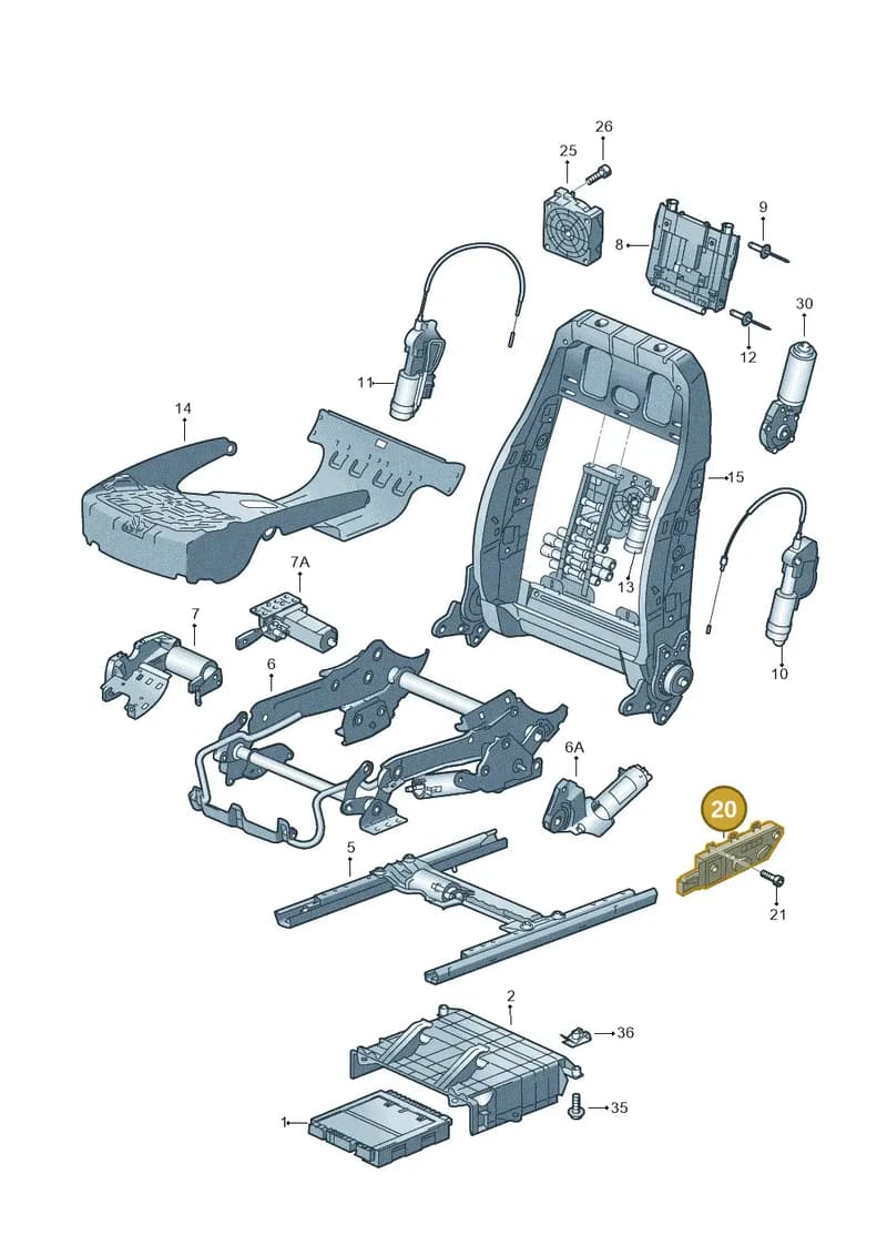4H2959820DODE — Audi A8L qu. 3.0 TDI (2009-2014) diagram 258959200, position 20