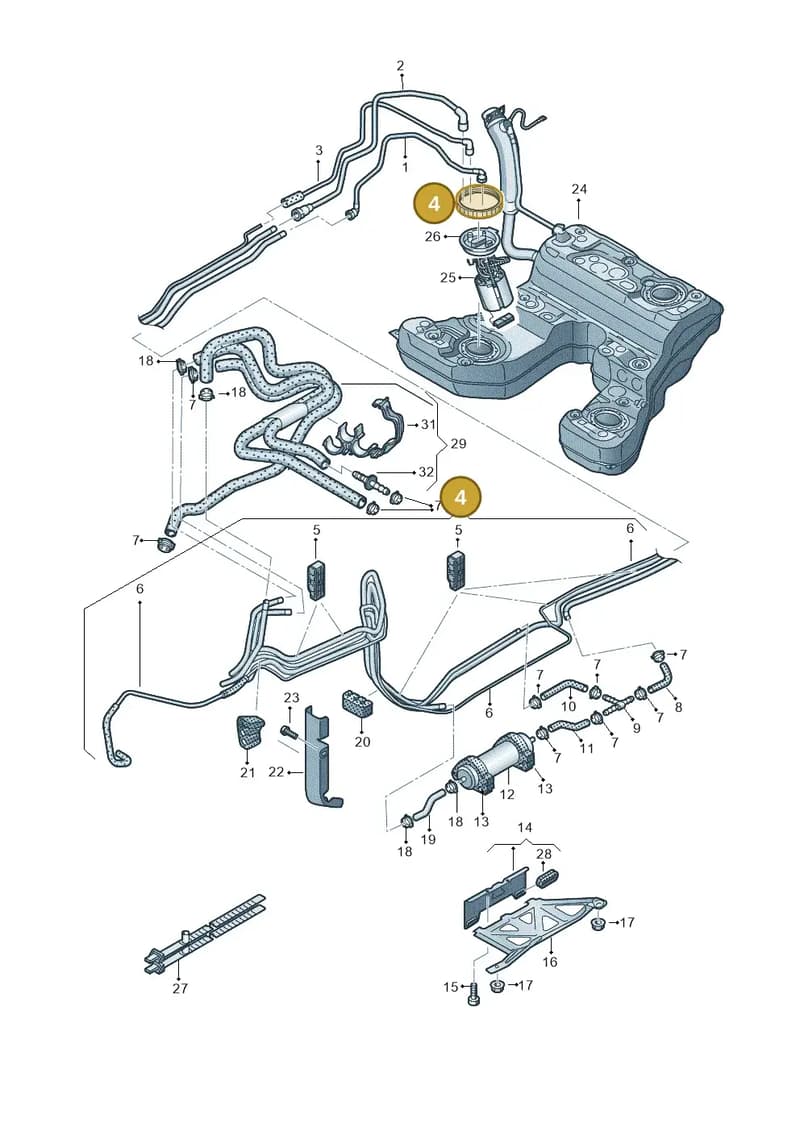 4H4201544AC — Audi A8 (2013-2018) diagram 696201250, position 4