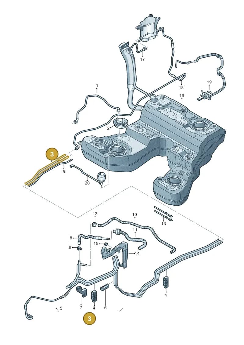 4H4201544K — Audi A8 (2013-2018) diagram 696201450, position 3