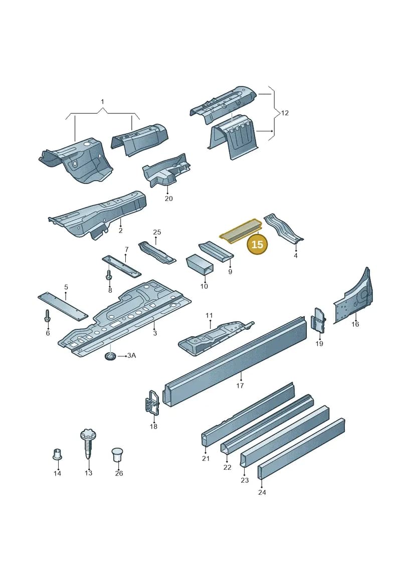 4H4802073TA — Audi A8 (2013-2018) diagram 696803150, position 15