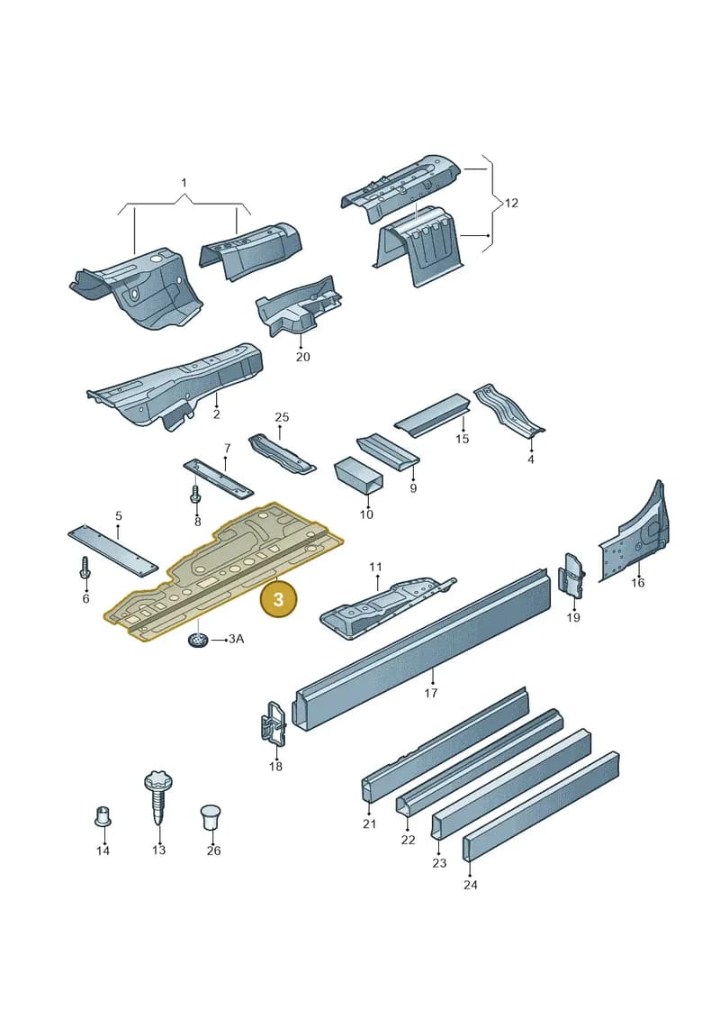 4H4803073TA — Audi A8 (2013-2018) diagram 696803150, position 3