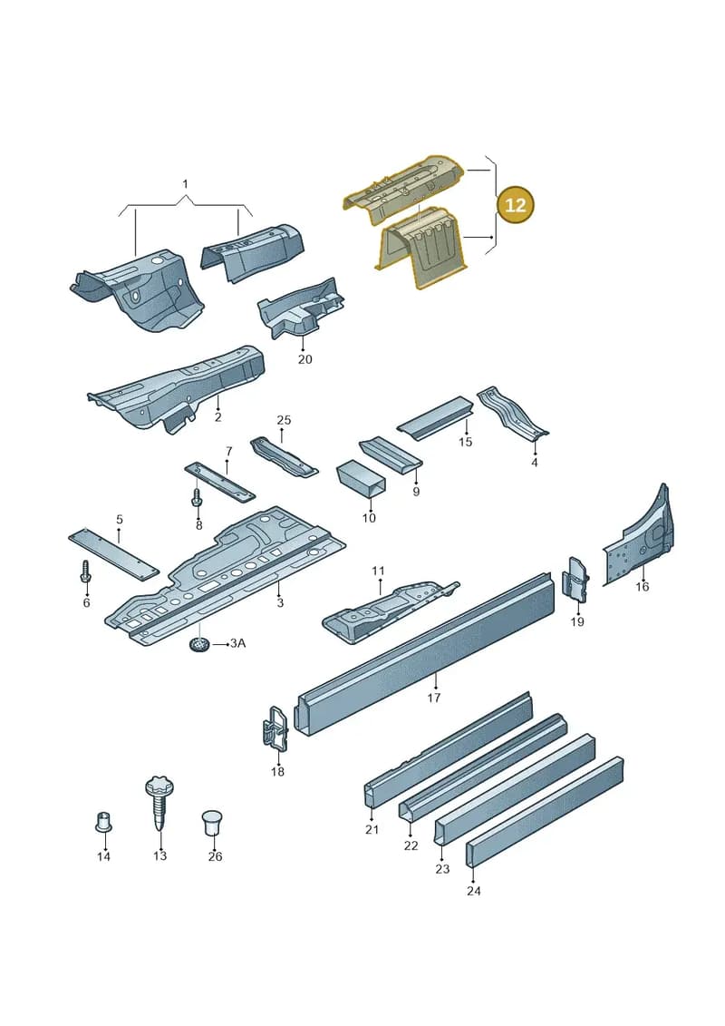 4H4803135TA — Audi A8 (2013-2018) diagram 696803150, position 12